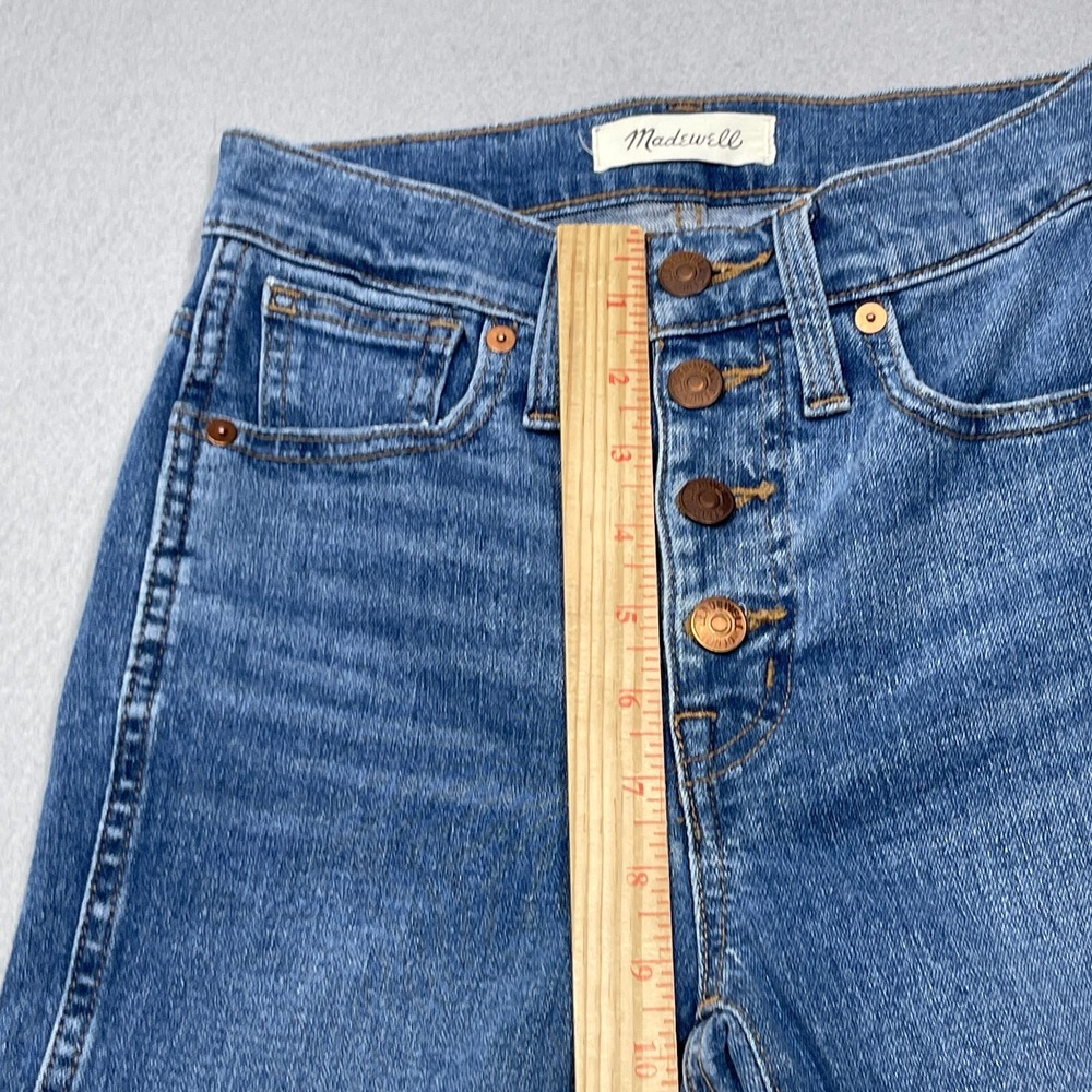 Madewell Jeans Women Size 23 10 High Rise Skinny Button Fly Blue Denim Minimal - Picture 5 of 12